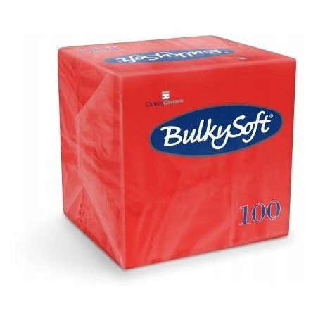 Serwetki BULKYSOFT 24x24mm 2 warstwy (100szt) czerwone