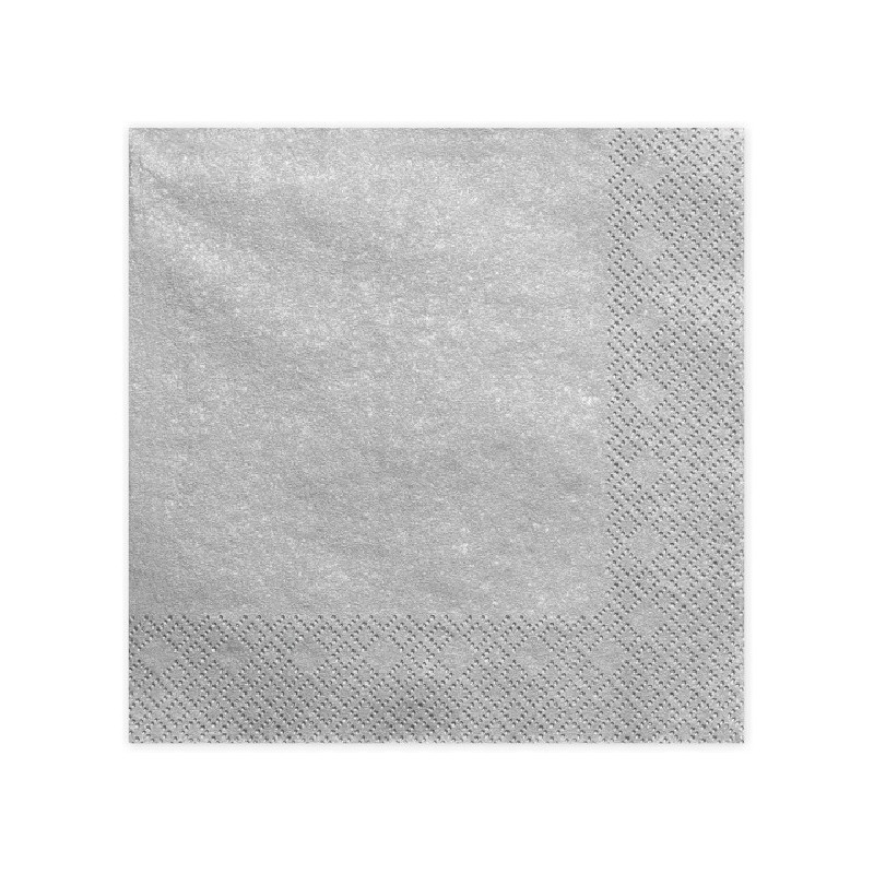 Serwetki AHA 33x33 (20 sztuk) srebrne