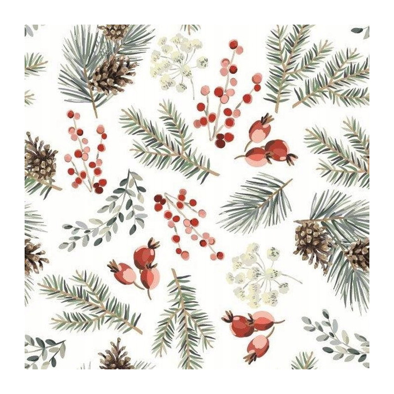 Serwetki świąteczne na Boże Narodzenie Święta 33x33cm papierowe 20 sztuk BN-130 AHA