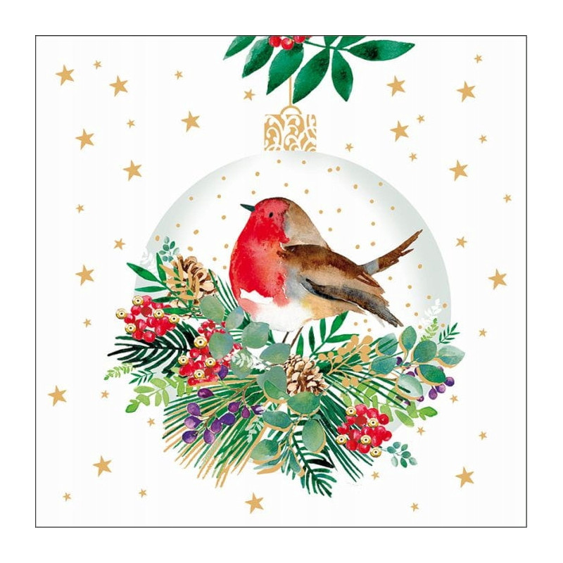 Serwetki świąteczne na Boże Narodzenie Święta 33x33cm papierowe 20 sztuk BN-132 AHA