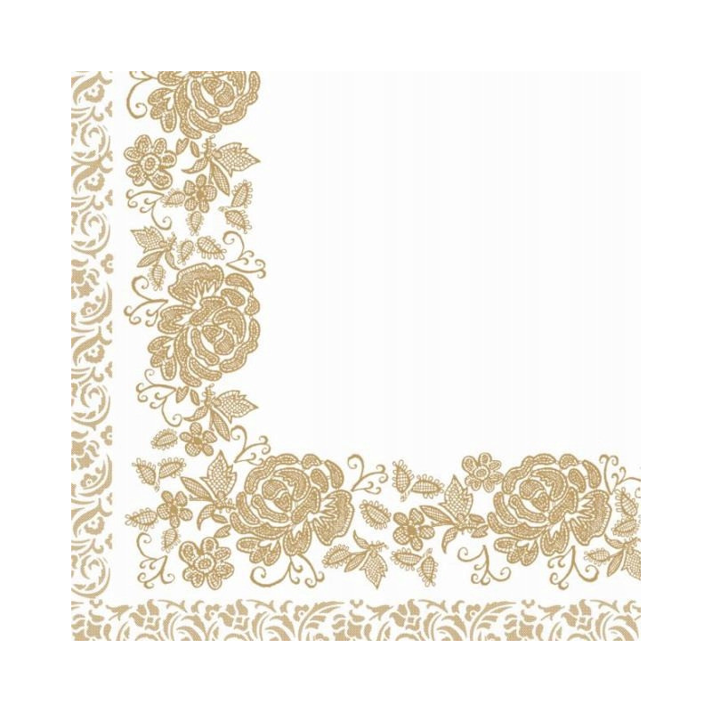 Serwetki ślubne 33x33cm papierowe 20 sztuk na stół ozdobne SLUB-006 AHA