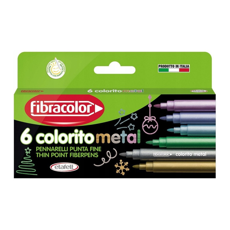 Flamastry metaliczne COLORITO METAL MAX 6kol. FIBRACOLOR
