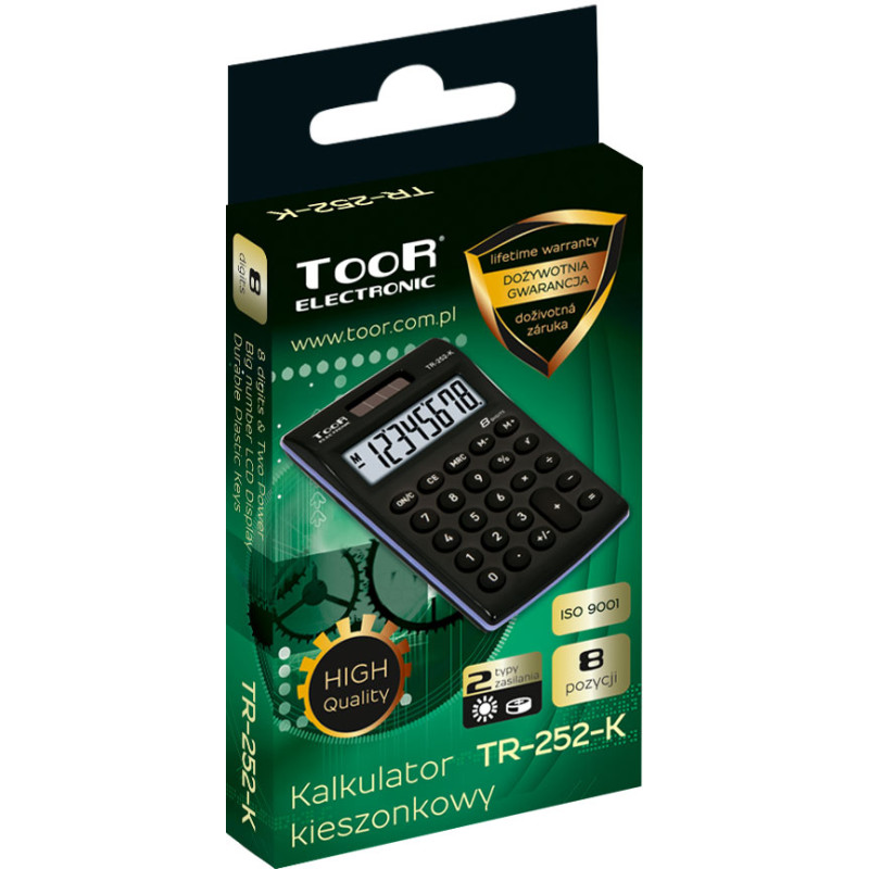 Kalkulator TR-252 czarny 120-1772 TOOR