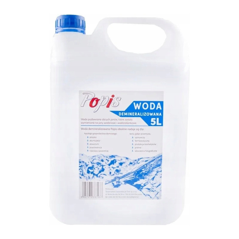 Woda demineralizowana POPIS 5l