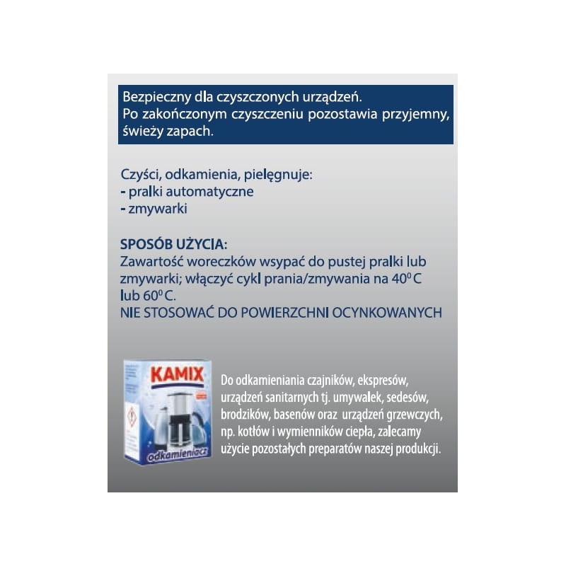 Preparat do usuwania kamienia KAMIX AGD AUTOMAT odkamieniacz 150g