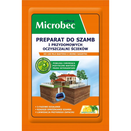 Microbec ULTRA 25g zapach cytryny - preparat do szamb BROS