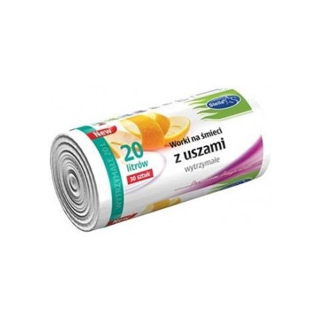 Worki na śmieci 20L z uszami wytrzymałe (30szt) białe (HD-LD) STELLA WNS-9701V1