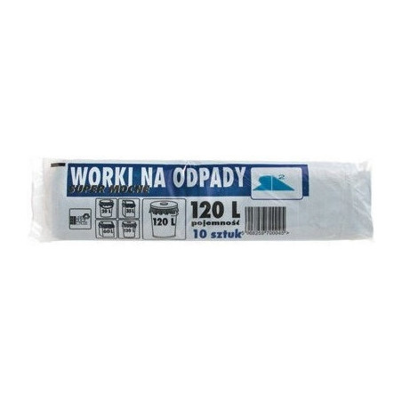 Worki na śmieci 120L LDPE czarne (10szt) 70cm/110cm