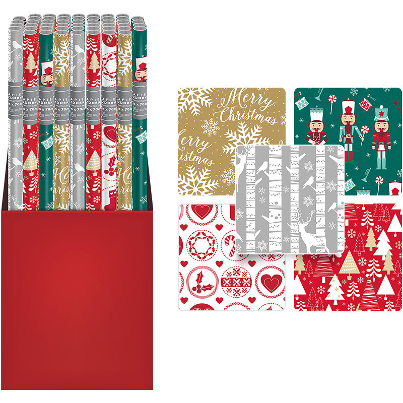 Papier świateczny CHRISTMAS mix 200x70cm INTERDRUK