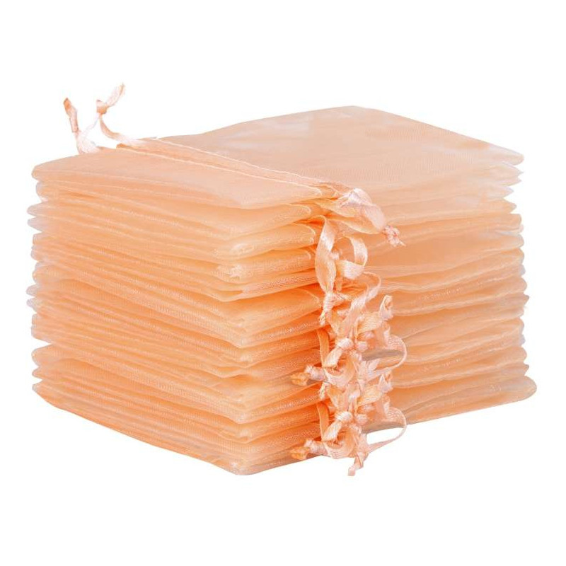 Woreczki z organzy ściągane ecru, 24szt, 10x15cm SO-30-01 ALIGA