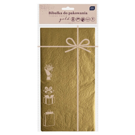 Bibułka do pakowania prezentów 50x70cm ZŁOTA INTERDRUK