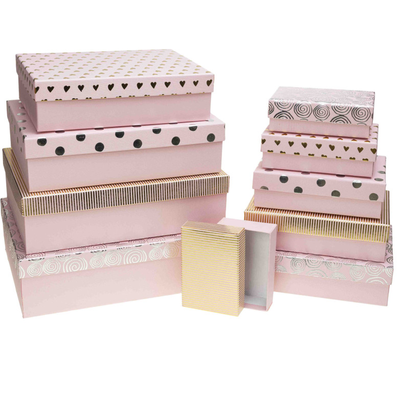 Zestaw pudełek ozdobnych PUG-22008-PR-HS (10szt) ROZETTE