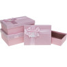 Zestaw pudełek ozdobnych PUG-24114-PR PINK (3szt) ROZETTE