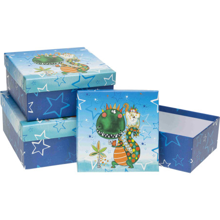 Zestaw pudełek ozdobnych PUD-22001-KW-GL (3szt) ROZETTE