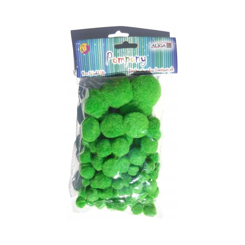 Pompony POM-135 jasno zielone 80szt. ALIGA