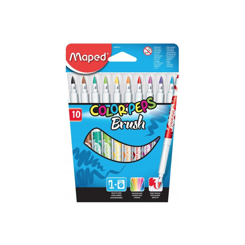 Flamastry COLORPEPS BRUSH 10szt. 848010 MAPED