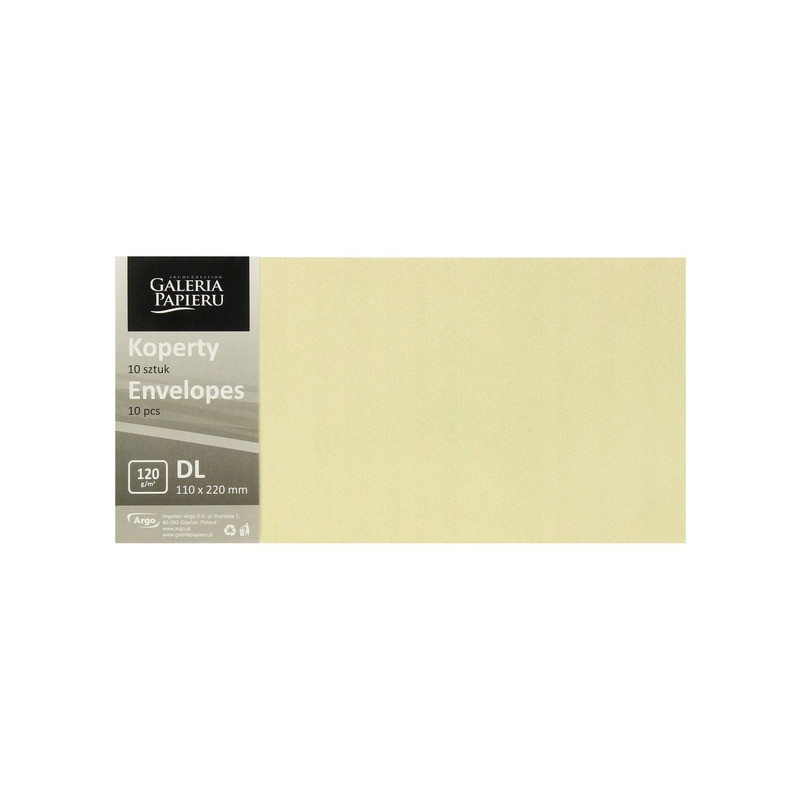 Koperta DL MILLENIUM kremowy 120g. (10szt.) 280127 Galeria Papieru