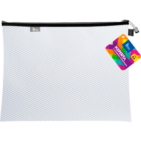 Koperta A4 z suwakiem metalowym BIAŁA BT605-B TETIS