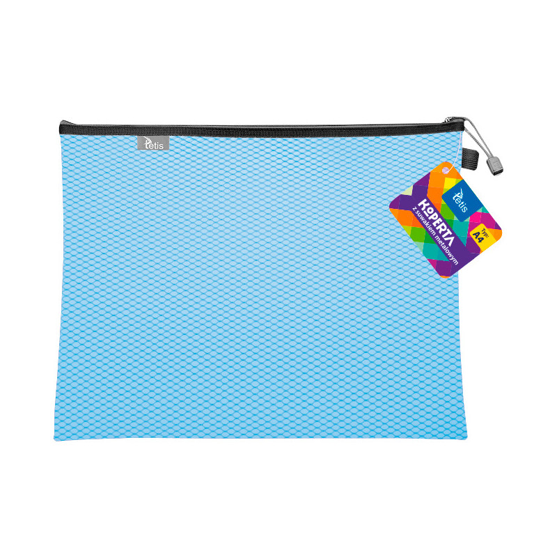 Koperta A4 z suwakiem metalowym NIEBIESKA BT605-N TETIS