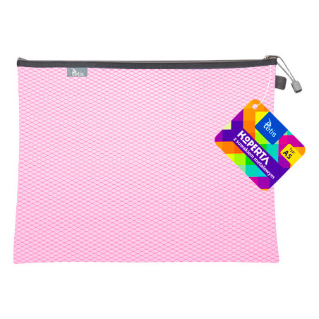 Koperta A5 z suwakiem metalowym RÓŻOWA BT606-R TETIS