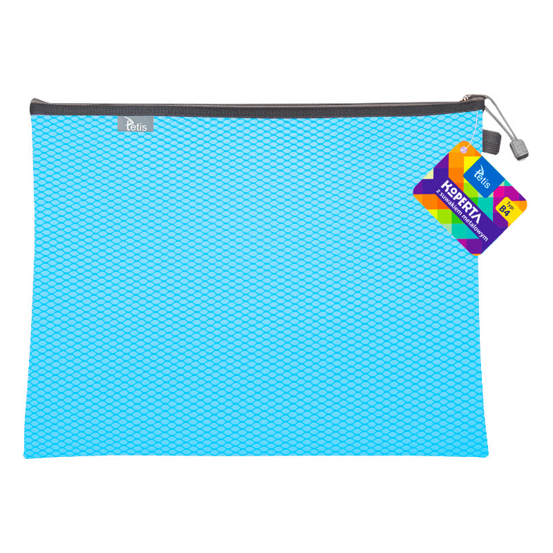 Koperta B4 z suwakiem metalowym NIEBIESKA BT607-N TETIS