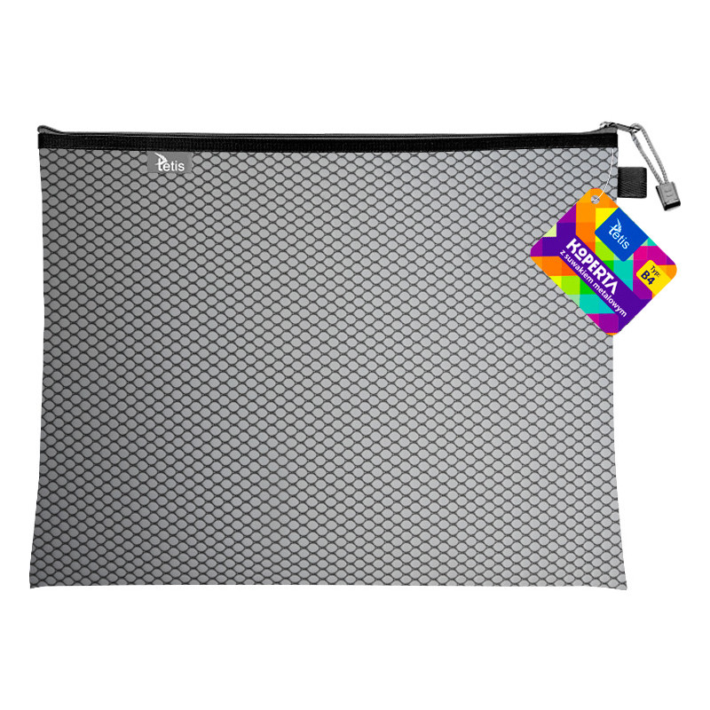 Koperta B4 z suwakiem metalowym CZARNA BT607-V TETIS