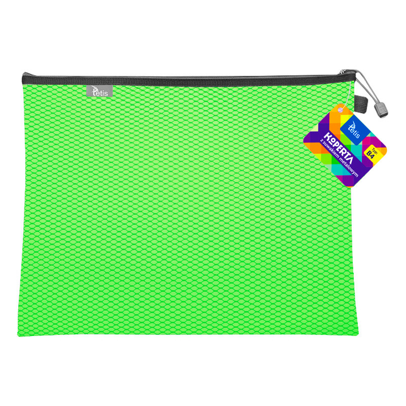 Koperta B4 z suwakiem metalowym ZIELONA BT607-Z TETIS