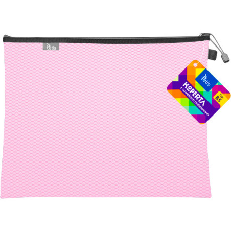 Koperta B5 z suwakiem metalowym RÓŻOWA BT608-R TETIS