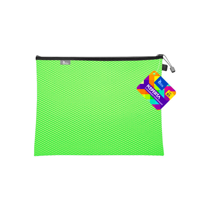 Koperta B5 z suwakiem metalowym ZIELONA BT608-Z TETIS