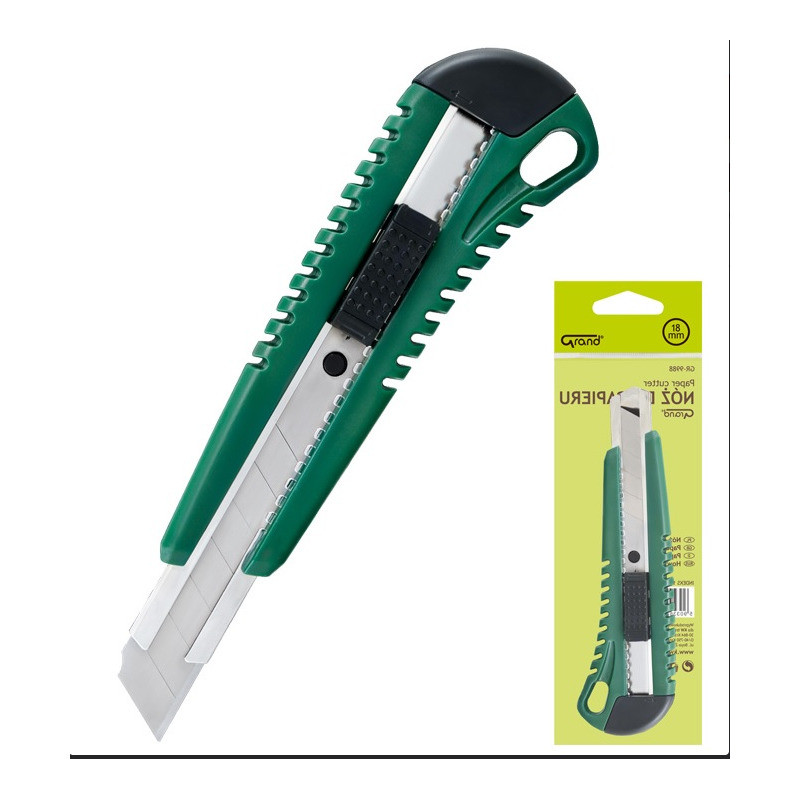 Nóż do papieru 18mm z blokadą i prowadnicą GR-9988 130-1190 GRAND