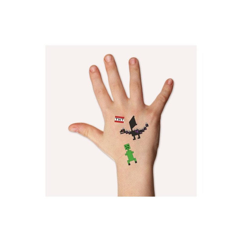 Naklejki tatuaże dla dzieci PIKSELE MINECRAFT 56771 Z-DESIGN KIDS TATTOO AVERY ZWECKFORM
