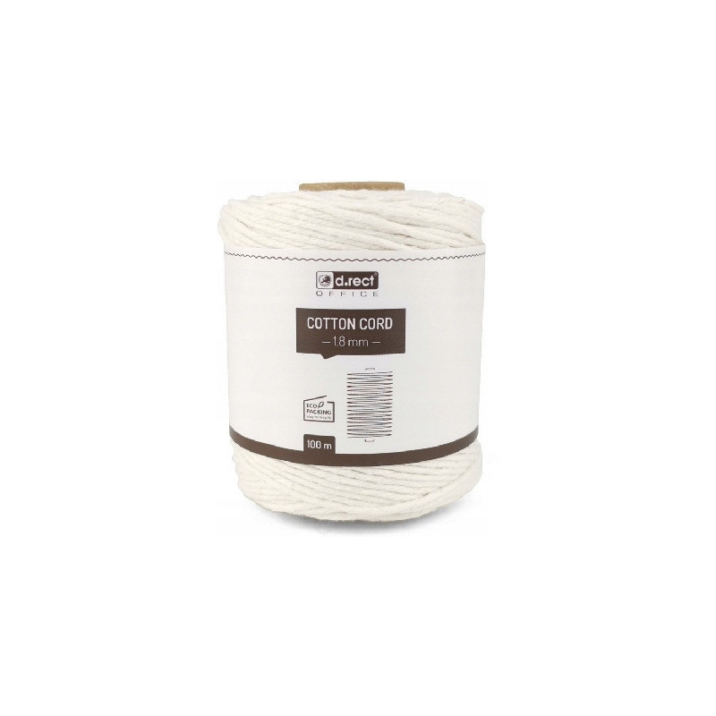 Sznurek bawełniany 1.8mm / 100m biały 111015 d.rect