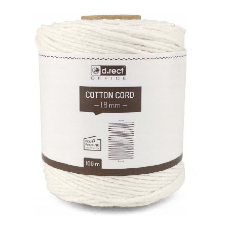 Sznurek bawełniany 1.8mm / 100m biały 111015 d.rect