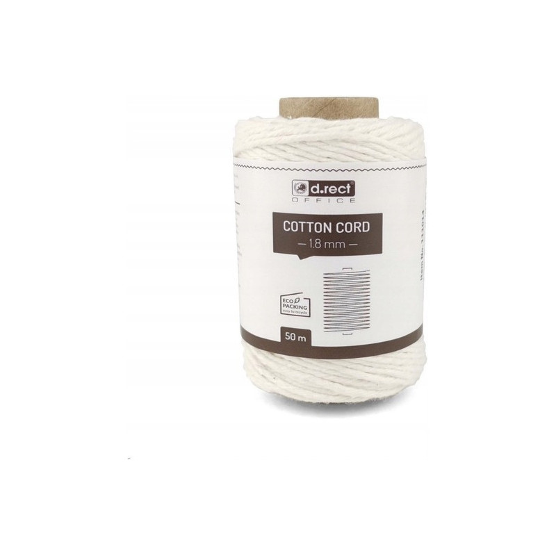 Sznurek bawełniany 1.8mm / 50m biały 111014 d.rect