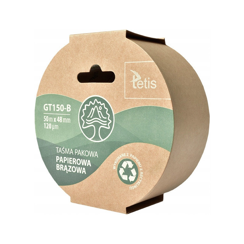 Taśma pakowa papierowa brązowa 48mmx50m GT150-B TETIS