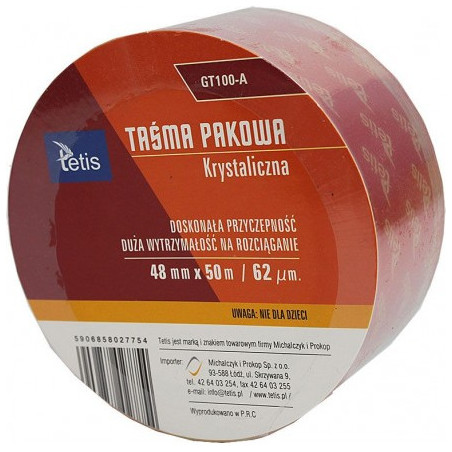 Taśma pakowa krystaliczna 48mmx50m GT-100-A