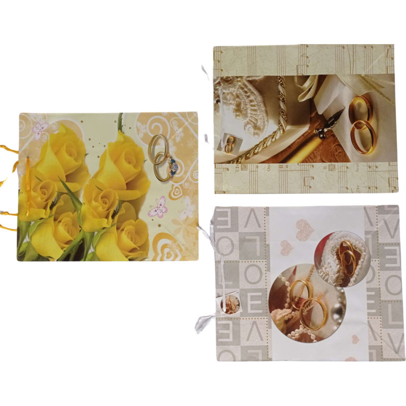 Torebka prezentowa 41x49x19cm laminowana Jumbo ŚLUBNA ROZETTE