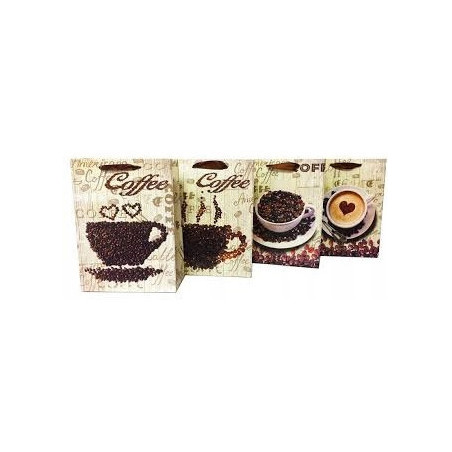 Torebka prezentowa 26x32x10cm A4 KAWA ROZETTE