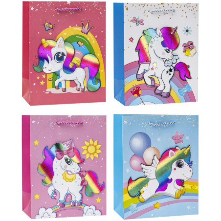 Torebka prezentowa 26x32x10cm dla dzieci JEDNOROŻEC TD-23183-3D-A4 ROZETTE