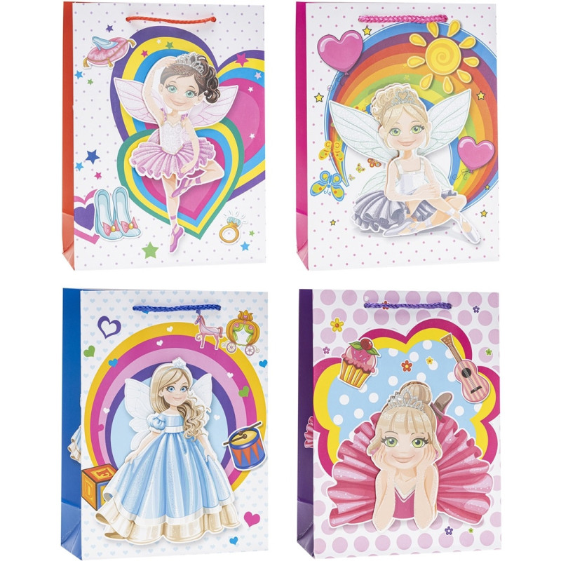 Torebka prezentowa 26x32x10cm dla dzieci KSIĘŻNICZKI TD-23121-3D-A4 ROZETTE