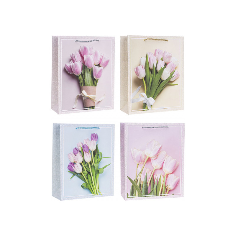 Torebka prezentowa 18x23x8cm tulipany TK-24023-GL-A5 ROZETTE