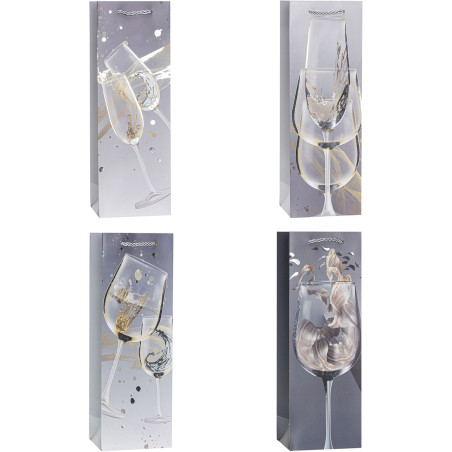 Torebka prezentowa 12x36x9cm na butelkę TBF-24014-HS-BB ROZETTE