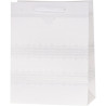 Torebka prezentowa 31x44x12cm Lux Biała z brokatem ROZETTE