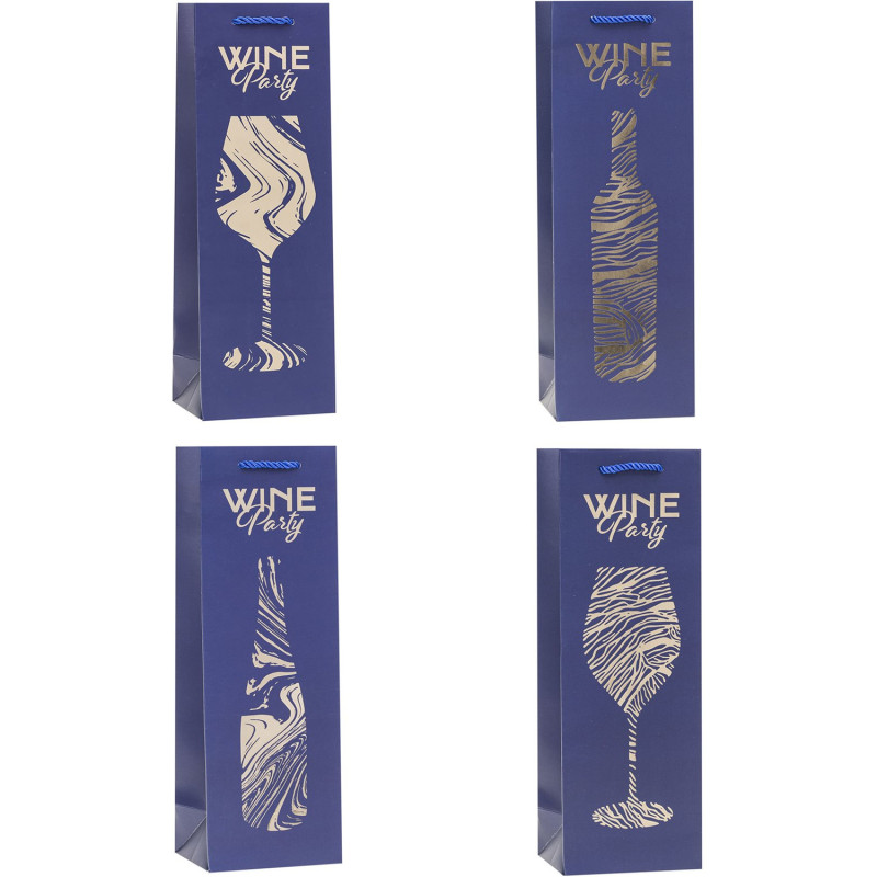 Torebka prezentowa 12x35x9cm na butelkę TBF-24156-BB ROZETTE