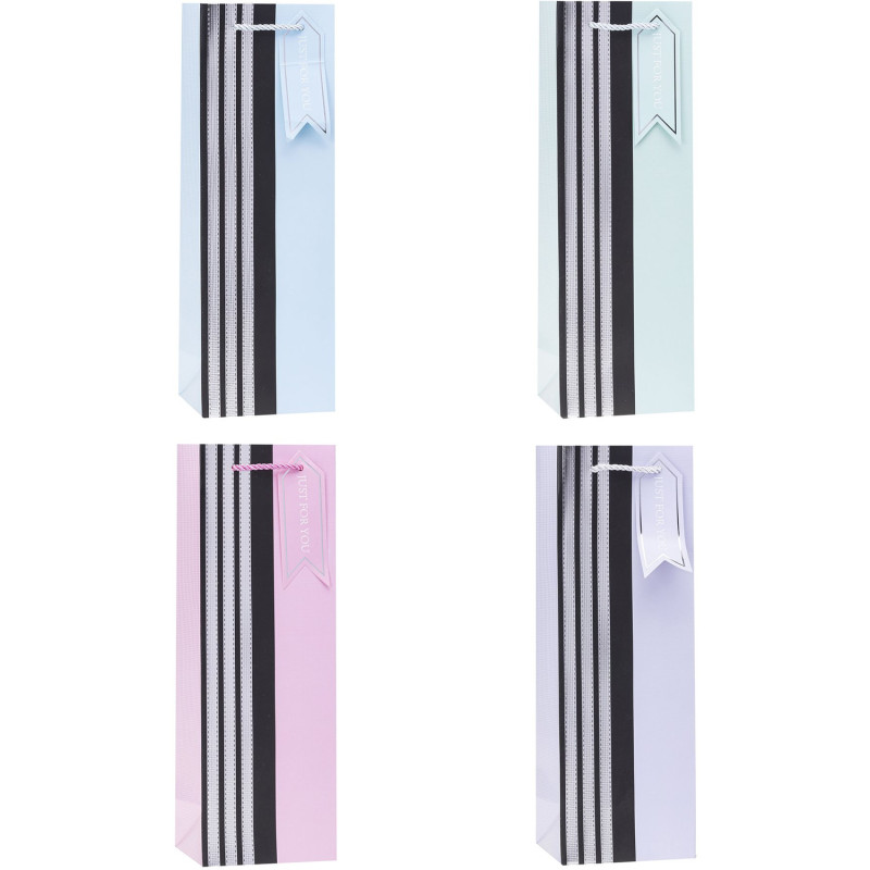 Torebka prezentowa 12x35x9cm na butelkę TBG-24213-BB-HS ROZETTE