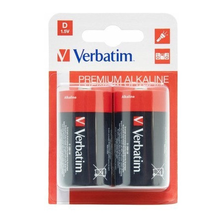 Bateria VERBATIM Premium Alkaline D/LR20 1,5V alkaliczna blister (2szt) (49923)