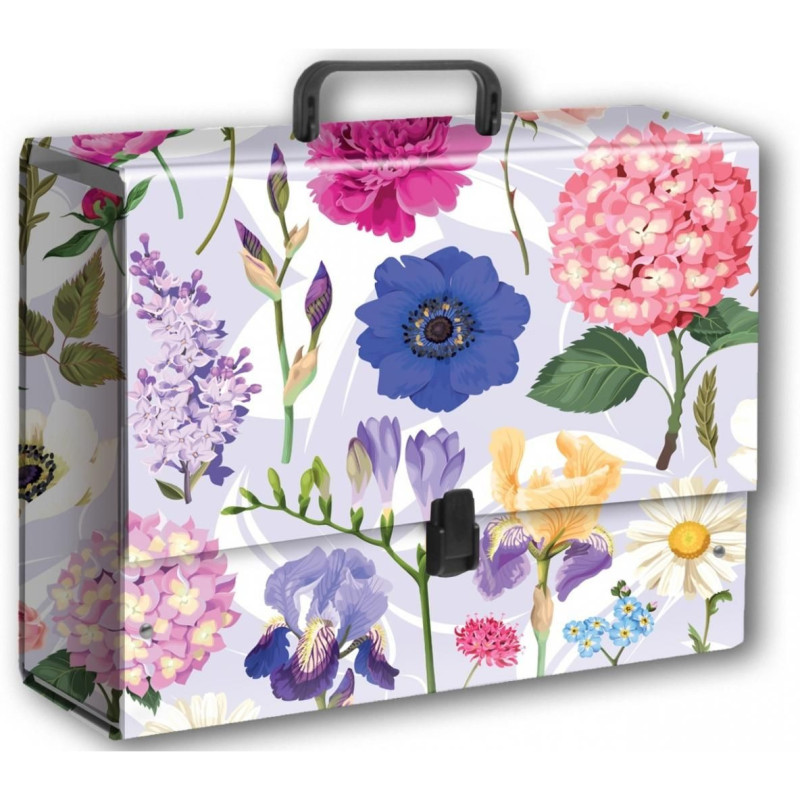 Teczka z rączką B4 Jumbo Hortensje na jasnym tle, folia mat nie rysująca TT9404 PENMATE