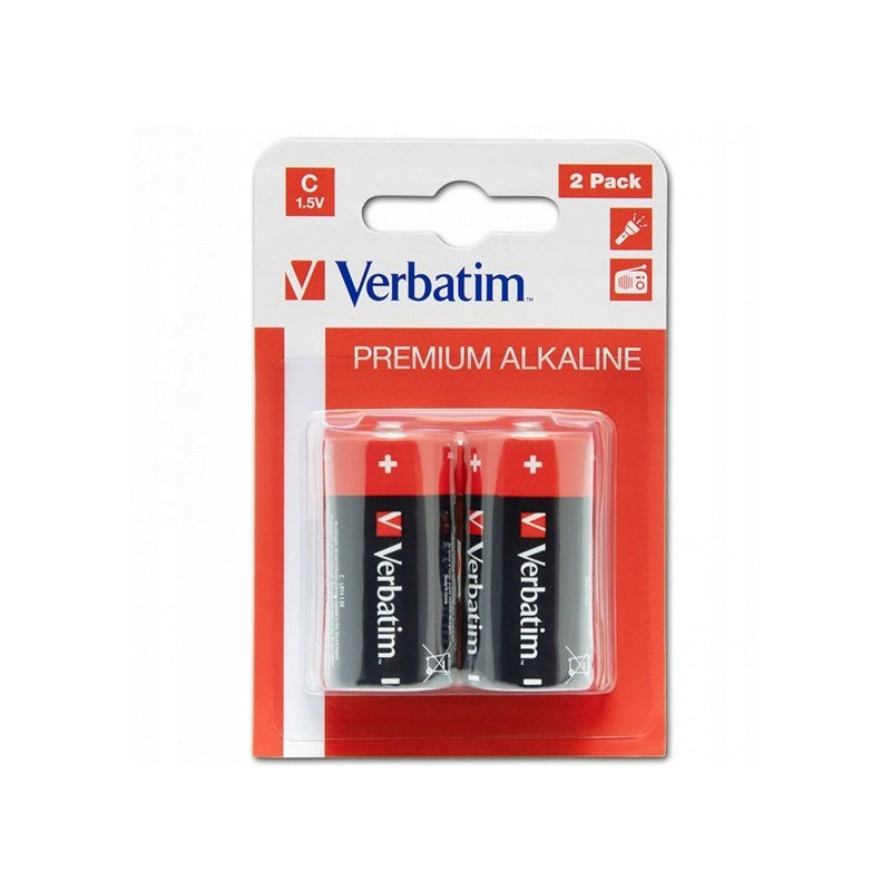 Bateria VERBATIM Premium Alkaline C/LR14 1,5V alkaliczna blister (2szt) (49922)