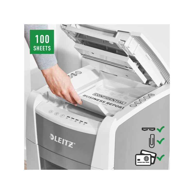 Niszczarka Leitz IQ AutoFeed 100, P4 100 kartek, kosz 34L80110000