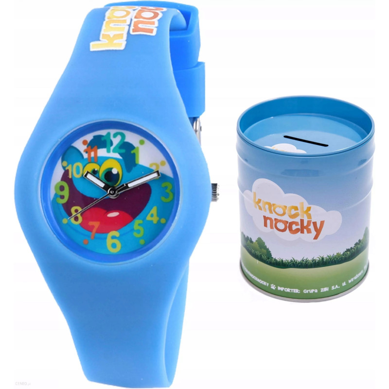 Zegarek dziecięcy KNOCKNOCKY FL KOTI niebieski + skarbonka